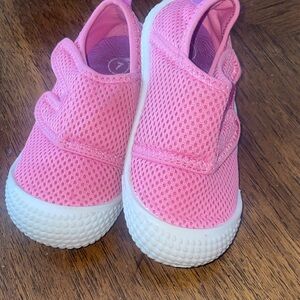 Pink  mesh like Velcro sneakers